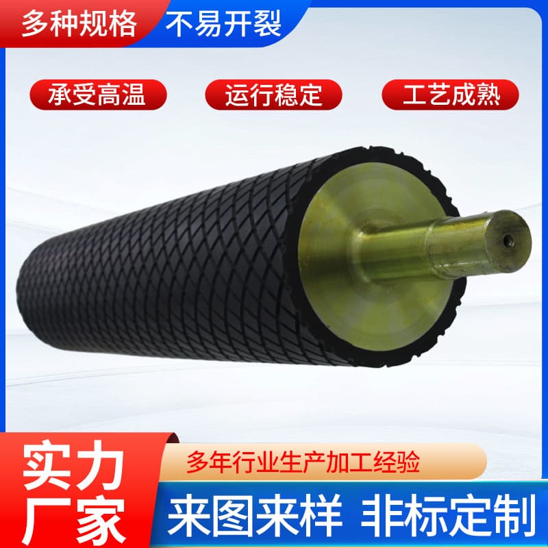 Printing Machine Laminator Rubber Roller Spiral Groove Roller Solvent-Resistant Rubber Coated Roller Stainless Steel Core Rubber Roller