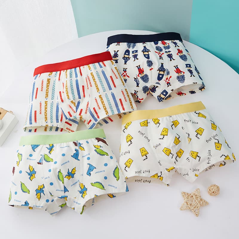 Children's Underpants for Middle and Older Kids Ages 2-12 Milk Silk Boxer Briefs School Boy Custom