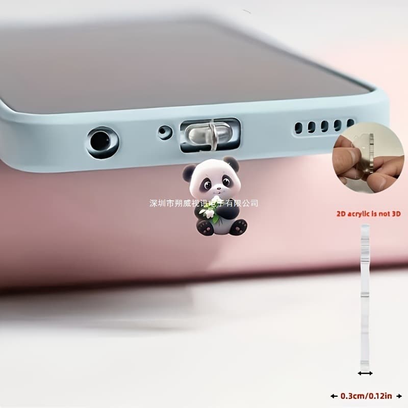 [2D Flat] A Cute Little Red Panda 2D Flat Acrylic Material / Phone Charging Port Dust Plug /