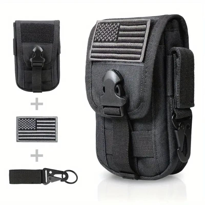 Multifunctional Sports Running Waist Bag Mobile Phone Bag Men's Vertical Double Layer Molle Accessory Tool Bag Unisex