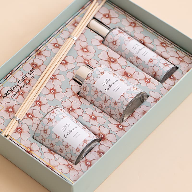 Flame-Free Aromatherapy Gift Box Set Air Freshener Scented Candle Wholesale Cross-Border Souvenir Gift Printed Fresh