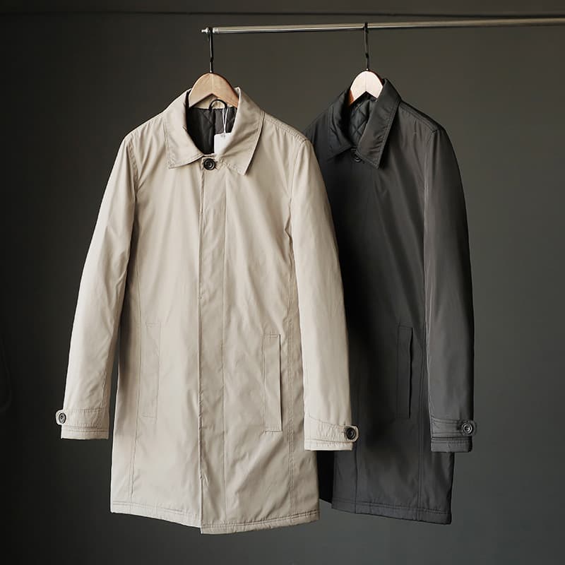 Super Hot Item 89 Euro Waterproof Tear-Resistant Autumn Winter Japanese Style Quilted Warm Men's Mid-Long Trench Coat