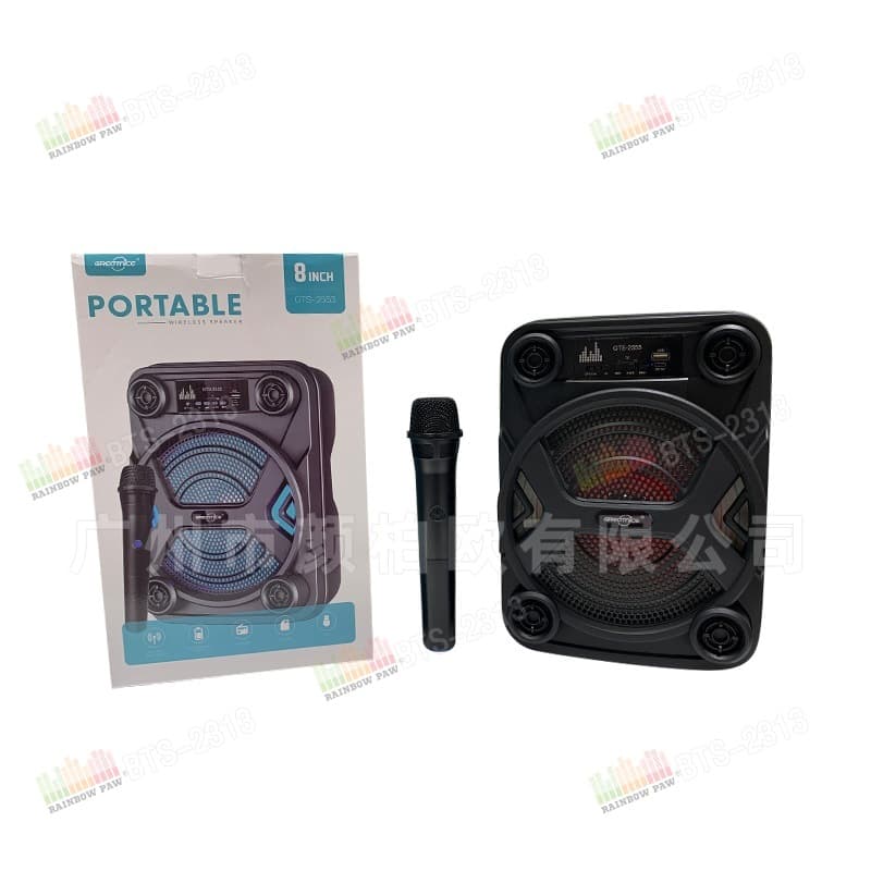 Bts Kts Gts Factory Wholesale Bts-2555 Single 8inch with Wireless Microphone Bluetooth Speaker