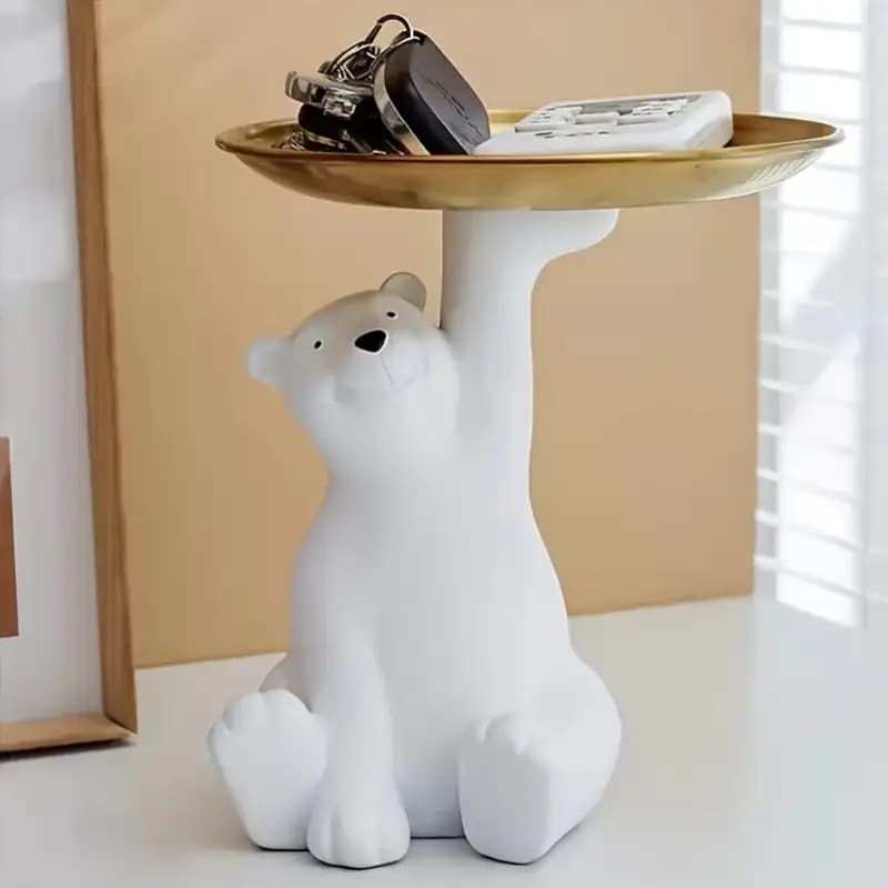 Polar Bear Storage Entrance Tray Decoration Living Room Creative Home Decoration Coffee Table Desktop Housewarming Gift