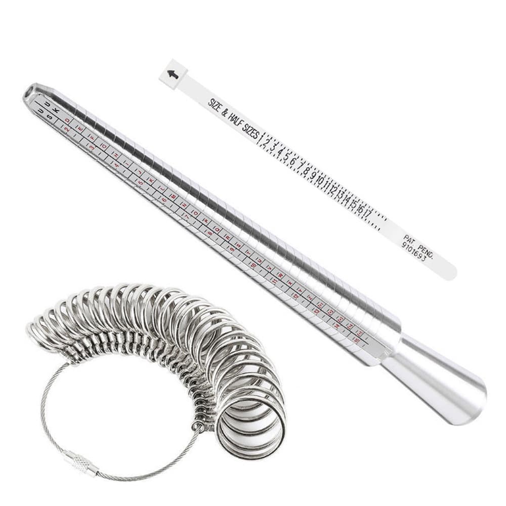 USUK Aluminum Ring Sizer Stick Ring Mandrel Ring Gauge with US and UK Ring Sizes Ring Measurement Tool Size Selector