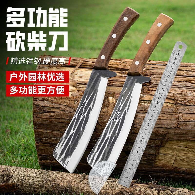 Drop Shipping Forged Spring Steel Thickened Chopping Axe, High Hardness Agricultural Heavy-Duty Tree and Bamboo Cutting Outdoor Tool