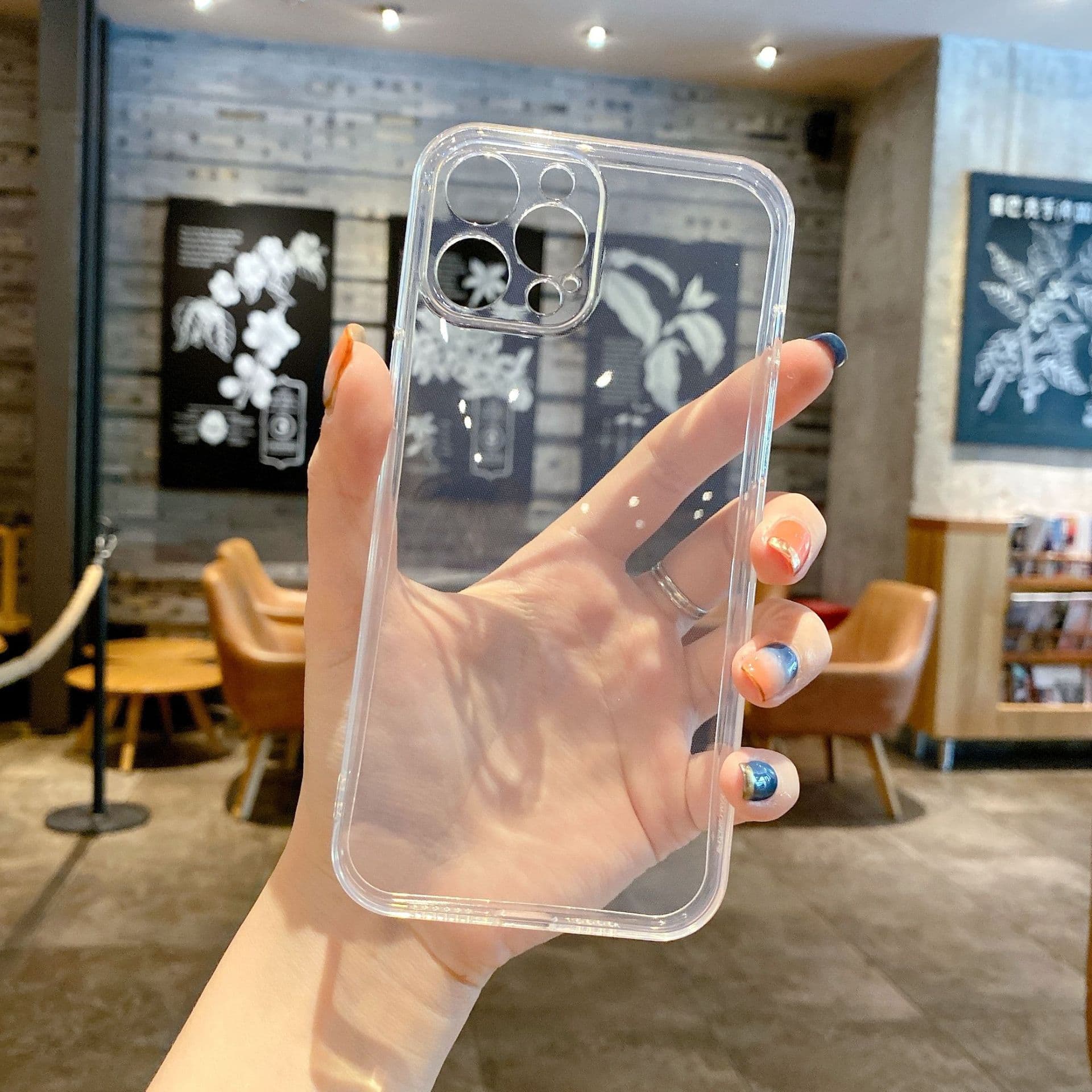 Transparent iPhone12 Pro Max Simple Phone Case Full Coverage Apple 13 Pro Soft Silicone Compatible with 11/XS Max