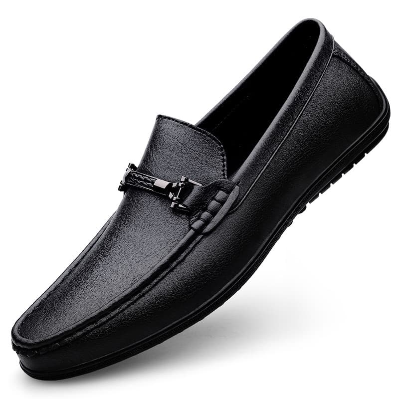 Cross-border Loafers for Men, Cowhide Soft Sole, Soft Leather, Small Size 36, Casual Leather Shoes 37, Large Size 45, Slip-on Lazy Shoes
