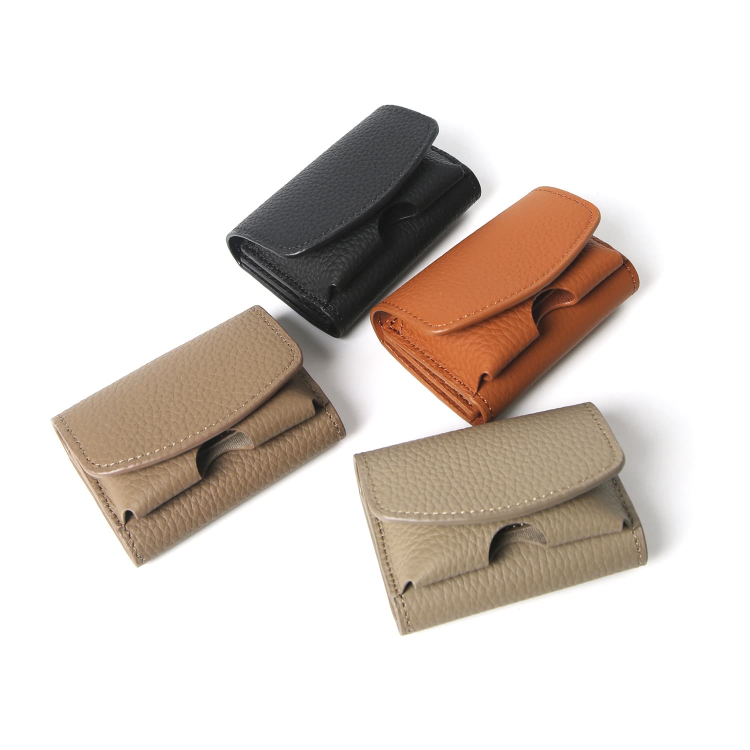 Exported to Japan Maison Sbond first layer cowhide leather bag short wallet foreign trade men and women mini multi-functional wallet