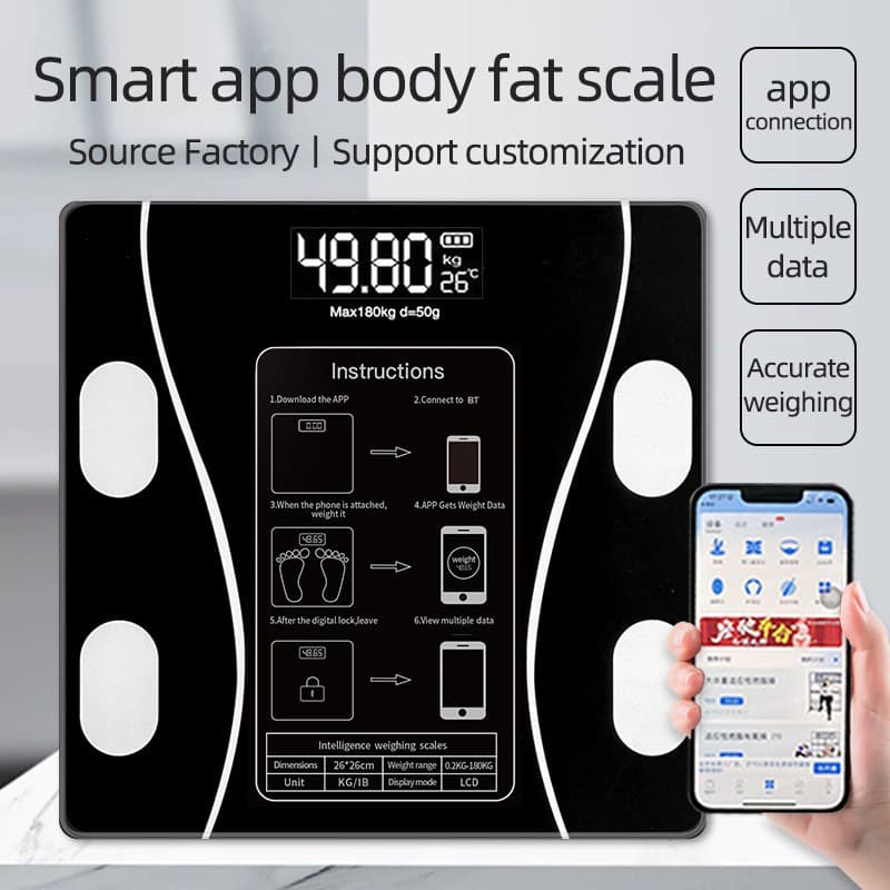Cross-border Exclusive Smart Body Fat Scale with Bluetooth App Connectivity for Accurate Weight Measurement