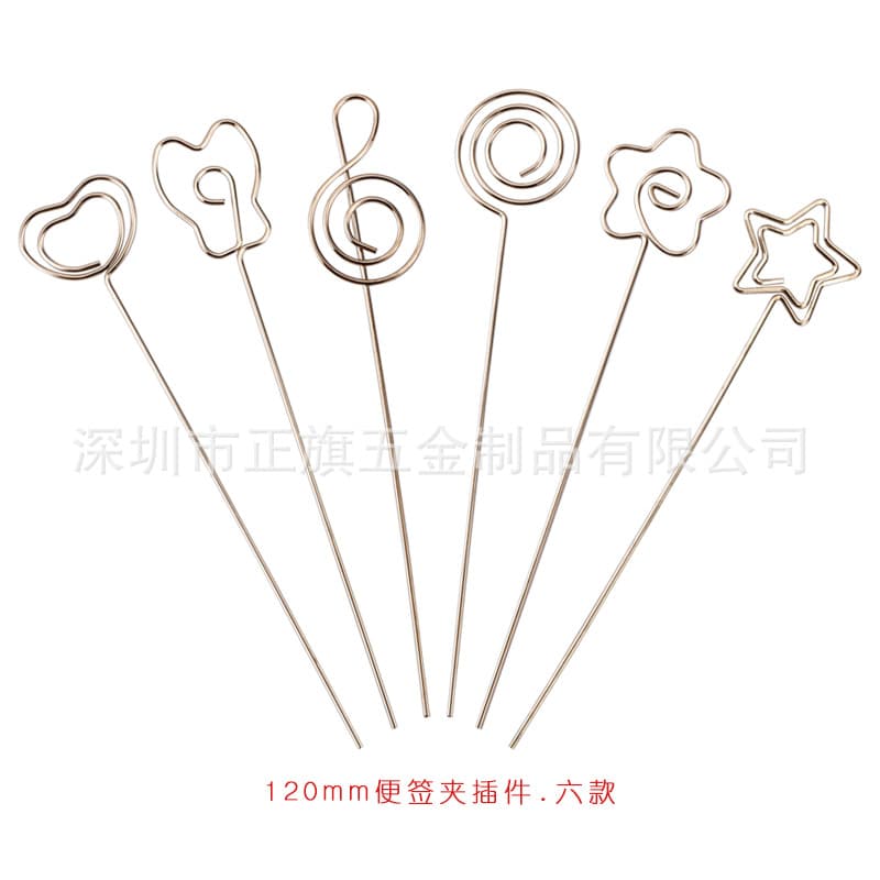 CNglam Creative Wire Flower Holder, Shaped Card Clip, Metal Floral Card Clip, Note Clip, Cross-border Stock