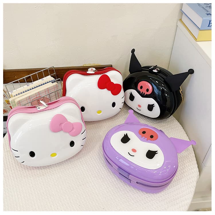 Cross-border cute cartoon Kuromi doll bag mobile phone bag KT cat children's female shoulder crossbody bag chain bag