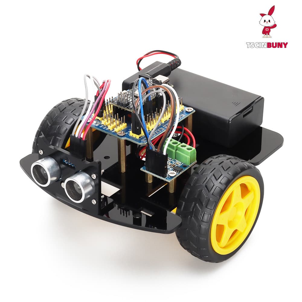 Mini Ultrasonic Obstacle Avoidance Car Robot DIY Programmable Smart Kit Beginner Electronics