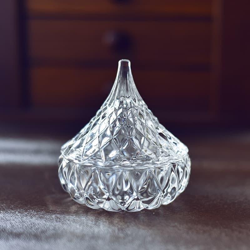 [Internet-Famous] Glass Pine Nut Droplet Candy Jar with Lid, Crystal Cleansing Bowl, and Jewelry Decorative Box