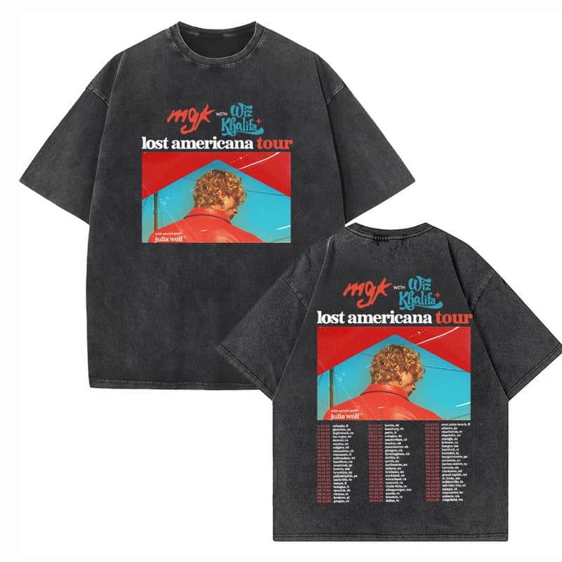 [Cross-border EU Size] Machine Gun Kelly MGK Lost Americana Tour Washed
