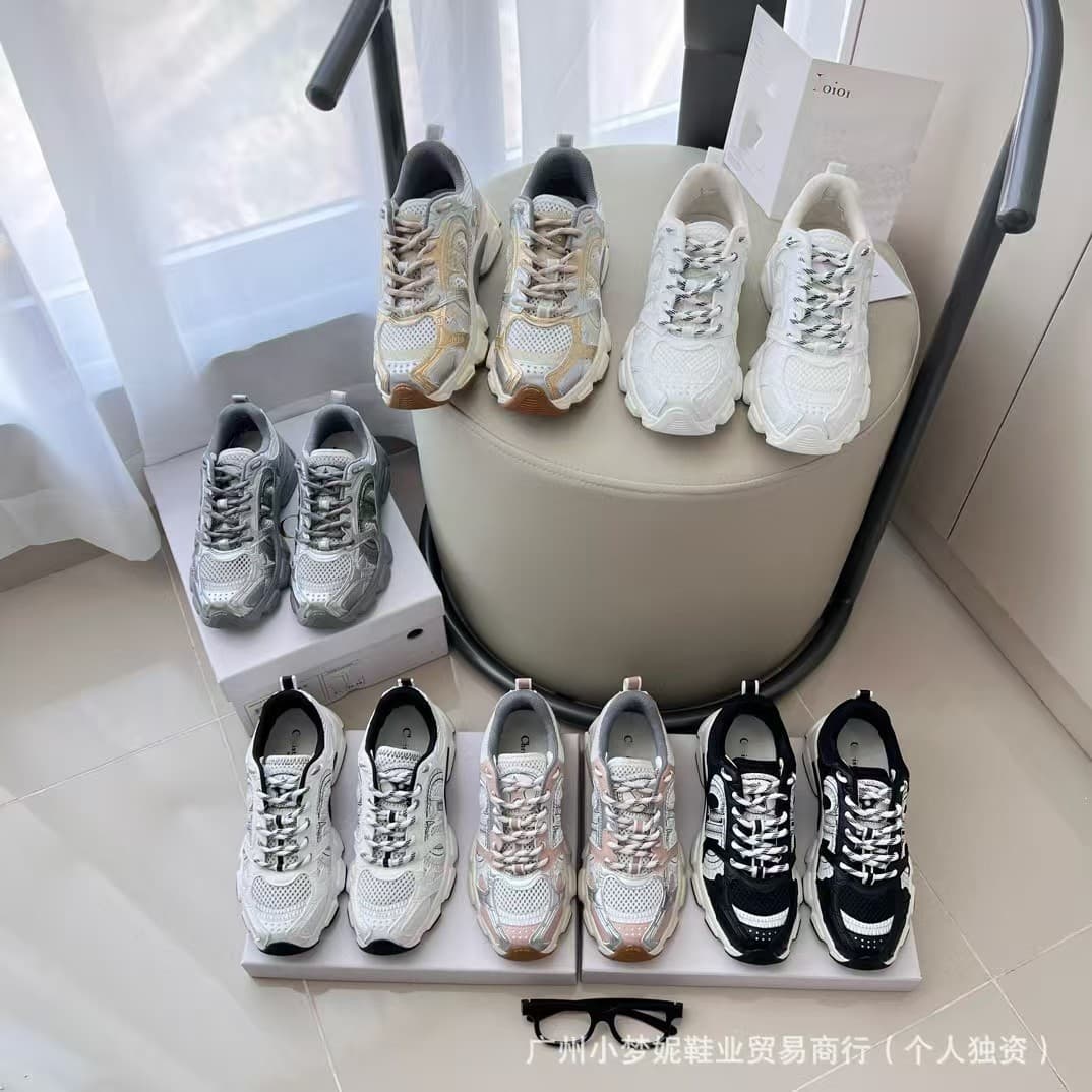 D Brand Latest Fashion Dad Shoes Women Mesh Lace-Up Color Block Casual Shoes Women Wear-Resistant Versatile Leisure Sneakers