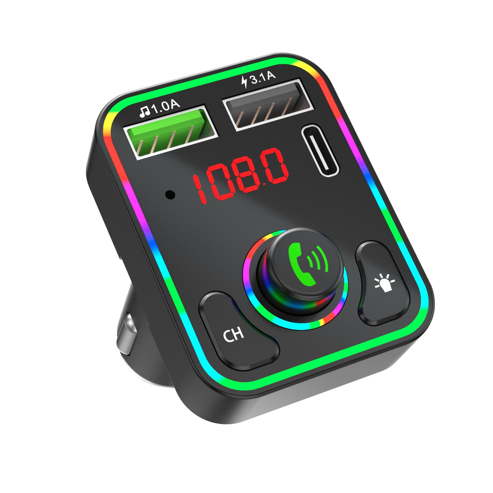 F3 Car Mounted MP3 Bluetooth Player USB Music Charger Fast Charging Call Receiver FM Transmitter Automobile Accessories