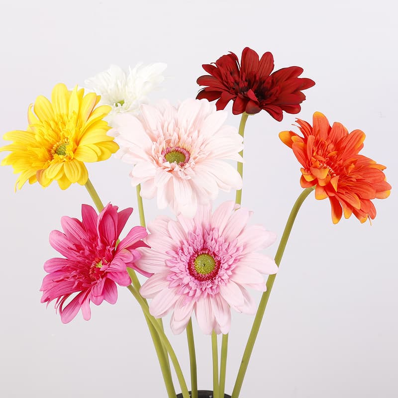 Single Stem Artificial Gerbera Hand Moisturizing Fake Flower Indoor Floral Arrangement Home Decoration Artificial Gerbera Art