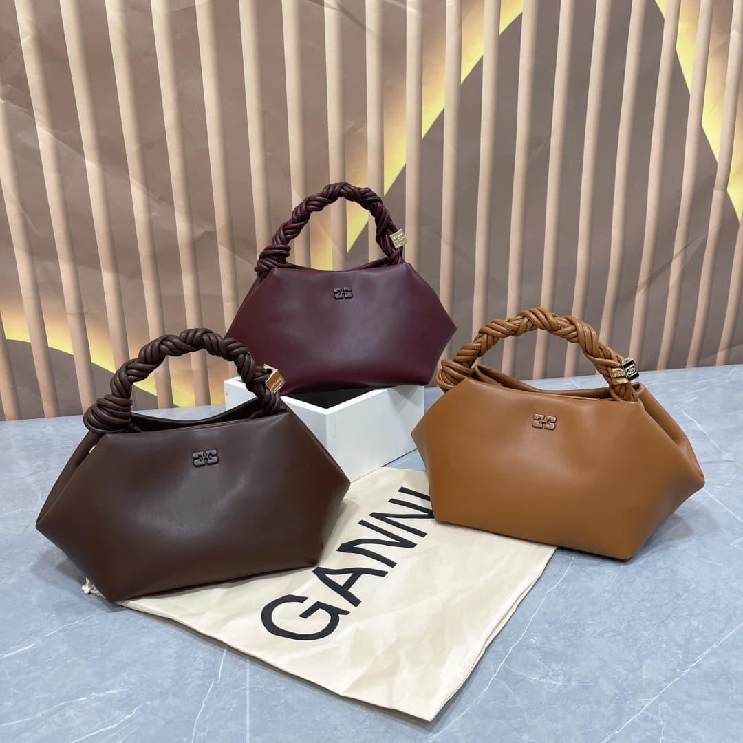 GANNI New Hexagon Woven Handbag for Women Genuine Leather Crossbody Bag Premium Niche Design Underarm Bag