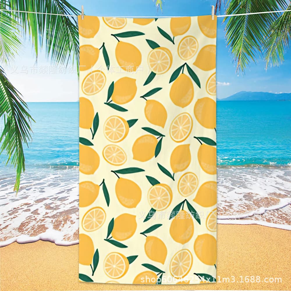Cross-Border Summer Microfiber Beach Towel Digital Print Custom Beach Towel Double-Sided Velvet Quick-Dry Bath Towel