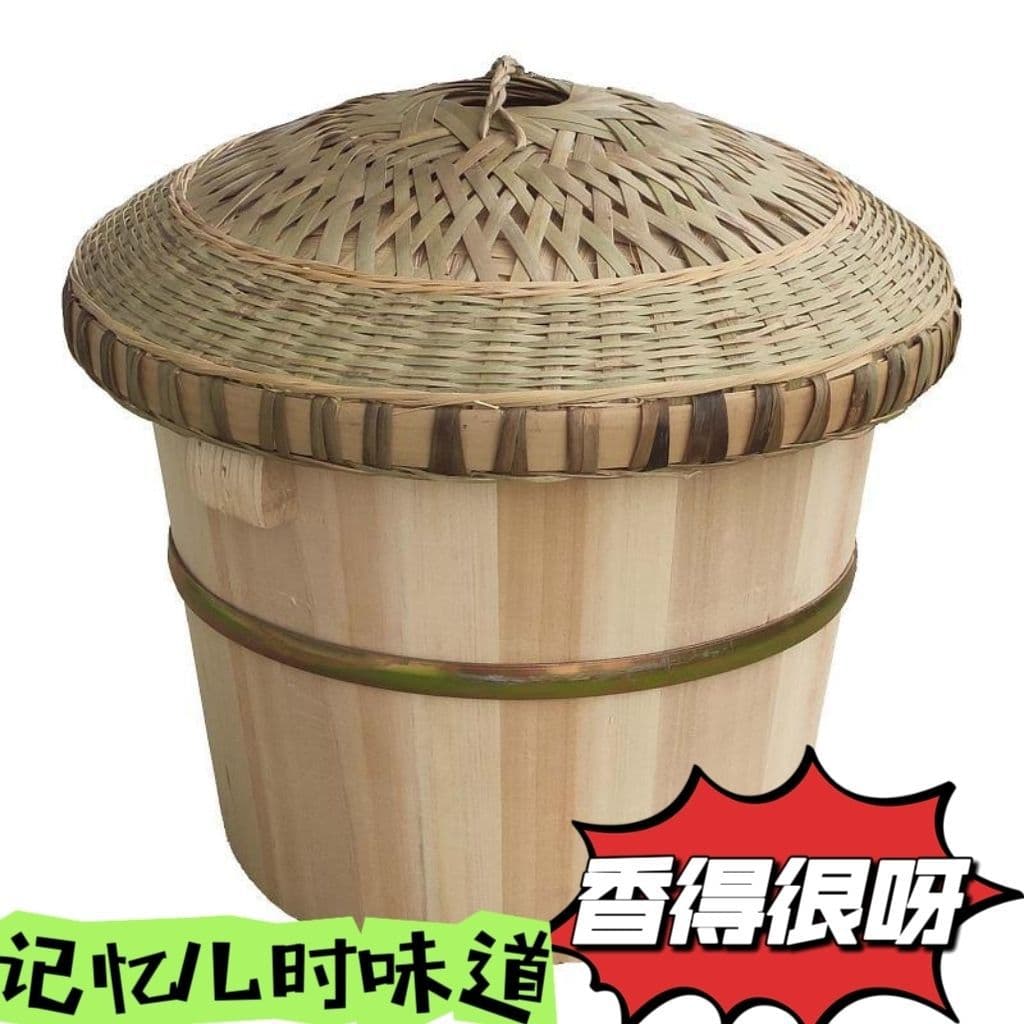 Steamed Rice Bucket Toona Sinensis Tree Fir Wood Sizes for Home Use Wood Steamer Commercial Rice Steaming Bucket Wooden Bucket Rice Wood Steamer with Bamboo Basket