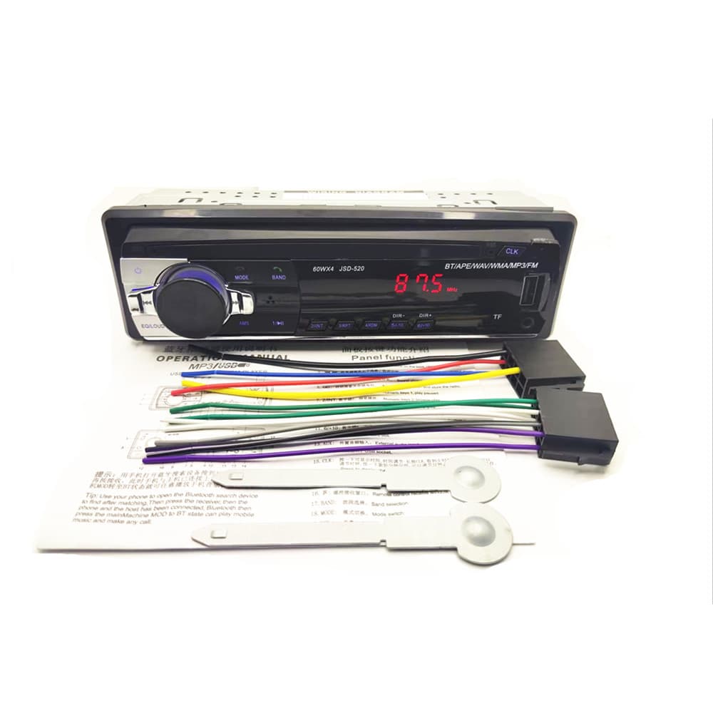 Cross-border Low Power JSD520 Car Bluetooth MP3 Player with TF Card and USB Drive, Car Radio Replacement for Original Car CD