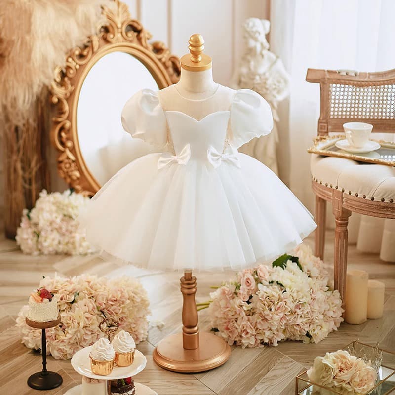 Girls' one-year-old dress, baby girl's spring birthday, children's host, princess dress, flower girl's daily wear, western style