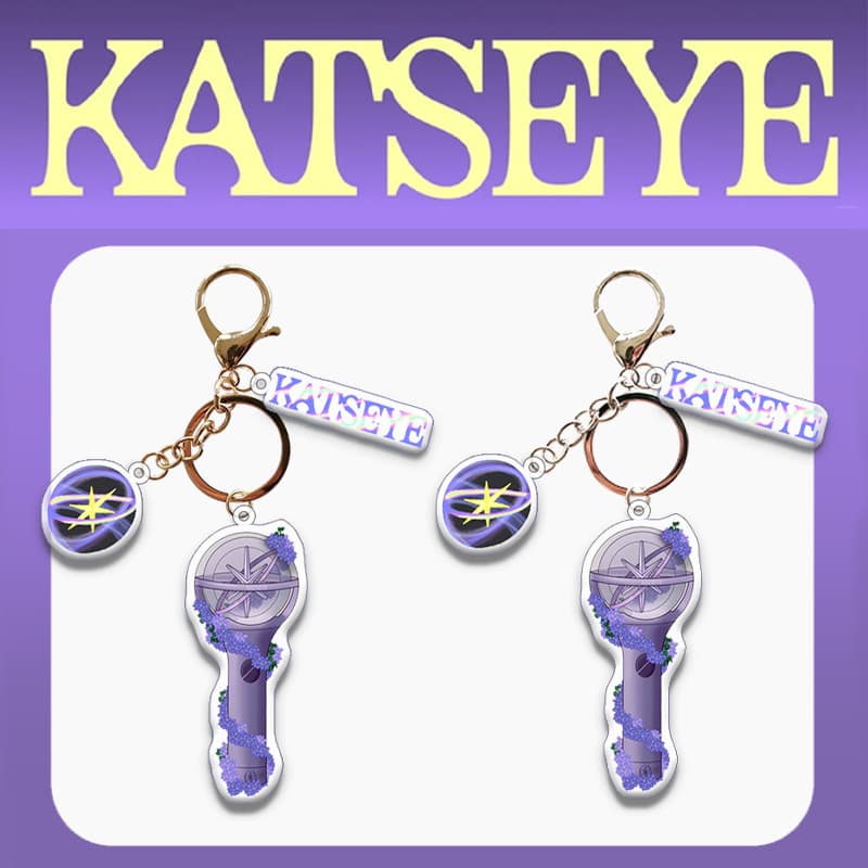 KATSEYE Light Stick Keychain Acrylic Charm 3-Piece Keychain DANI Cat Eye Merch