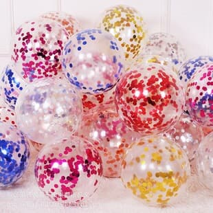 12 Inch 2.8g Transparent Sequins Balloon Colorful Aluminum Foil Confetti Balloon Children's Birthday Party Foreign Trade Drop Shipping