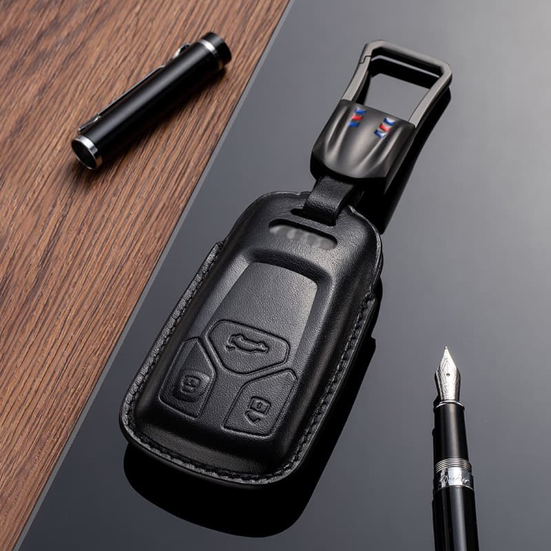 Factory direct supply, suitable for Audi Q5L/A5/Q7/TTS car key case, new A4L cowhide key holder