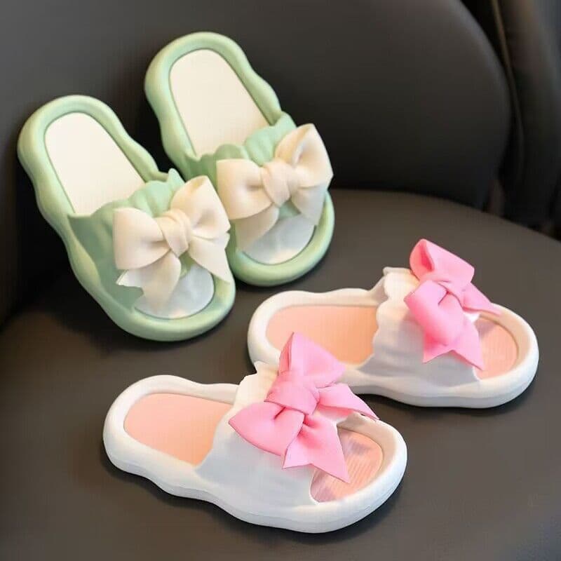 Children's Slippers Home Cute Super Soft Lightweight Versatile Bow Girl Princess Bathroom Non-Slip Girls Sandals Slippers