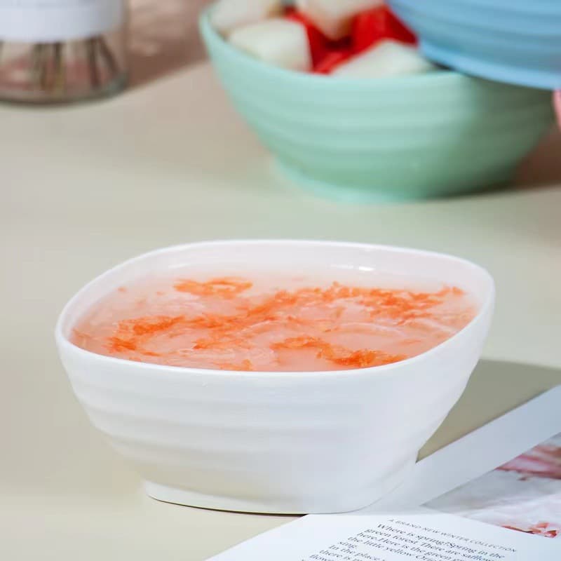 Wheat Straw Square Fruit Salad Bowl Children's Tableware Dessert Home Bowl Nordic Minimalist Factory Direct Anti-Fall