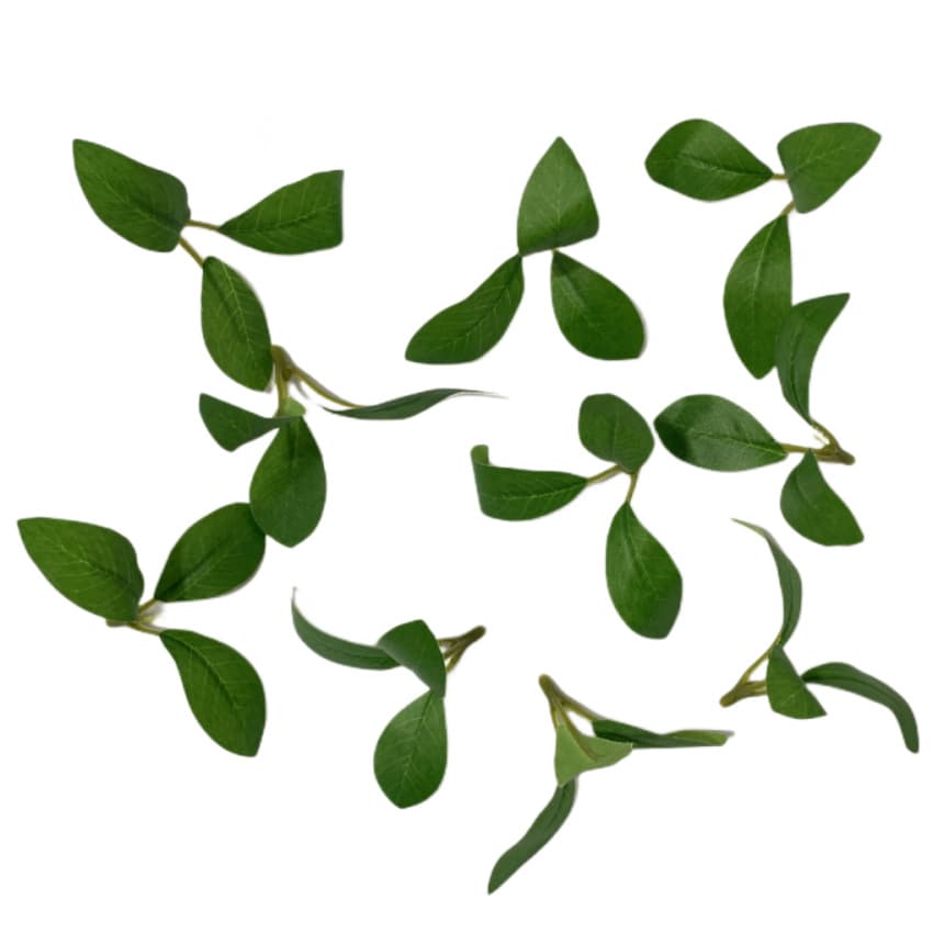 Simulation Plant Three-pronged Broad Bean Leaf Plant Accessories Green Silk Printing Wholesale