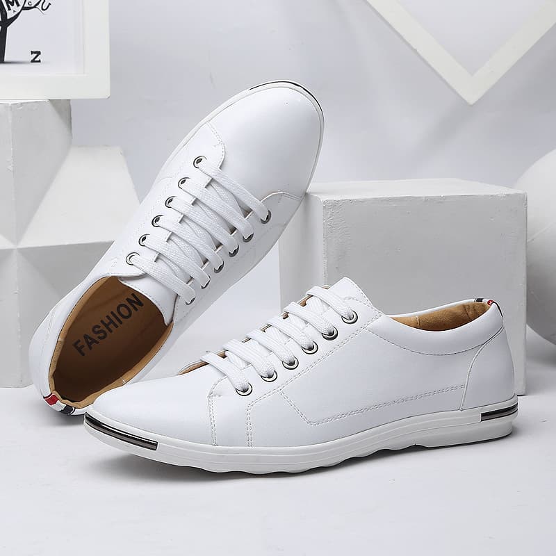 2026 Men's Plus Size Casual Shoes Fashion Breathable Leather Shoes Wenzhou Cross-border Export Lace-up Men's Shoes