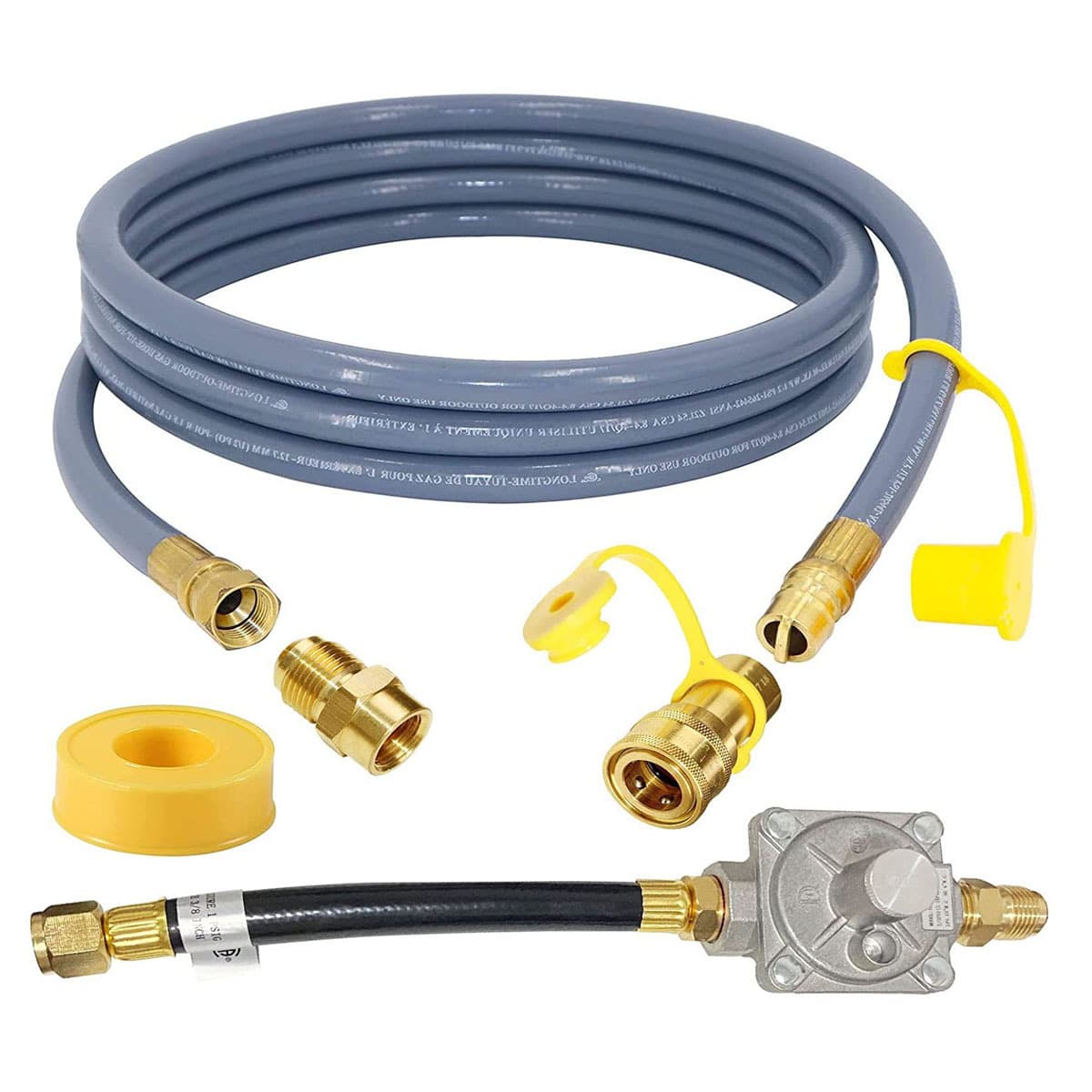 10FT 1/2" ID Natural Gas Hose with Regulator Quick-Connect Hose