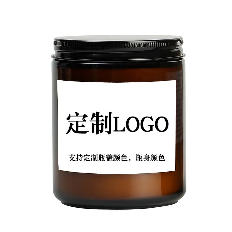 Custom Logo Amber Jar Scented Soy Candle Birthday Christmas Wedding Favor Handmade Aromatherapy Candle In Stock