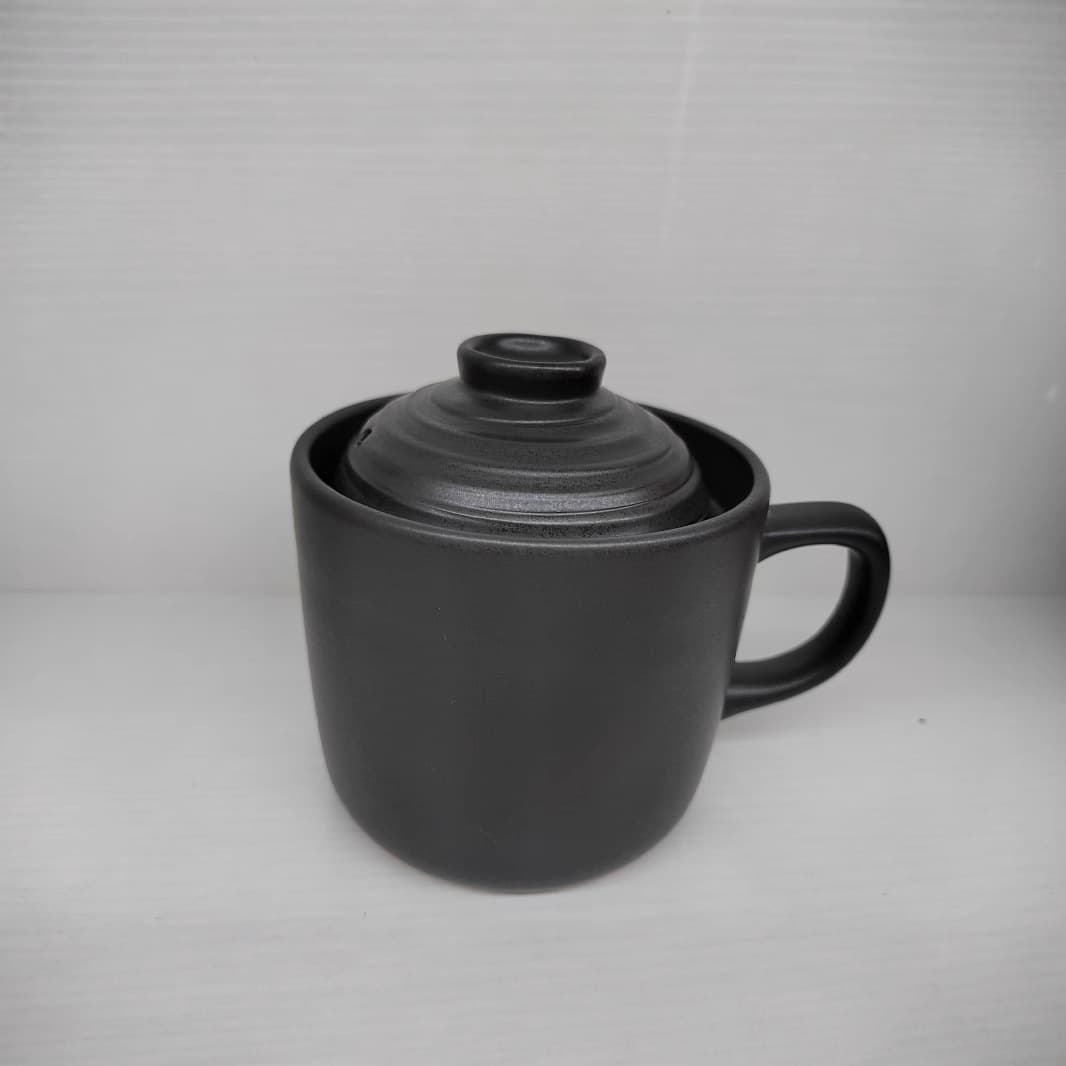 Fast Microwave Heating, Classic Black Design, Thread-Free Body, Magic Rice Cooker, Gift Ceramic Cup-Style Rice Pot