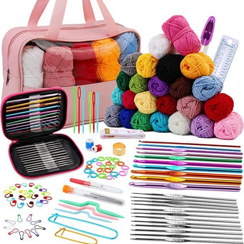 Amazon 127-Piece Crochet Kit DIY Hand Knitting Needle Set Includes Yarn Beginner Crochet Full Set