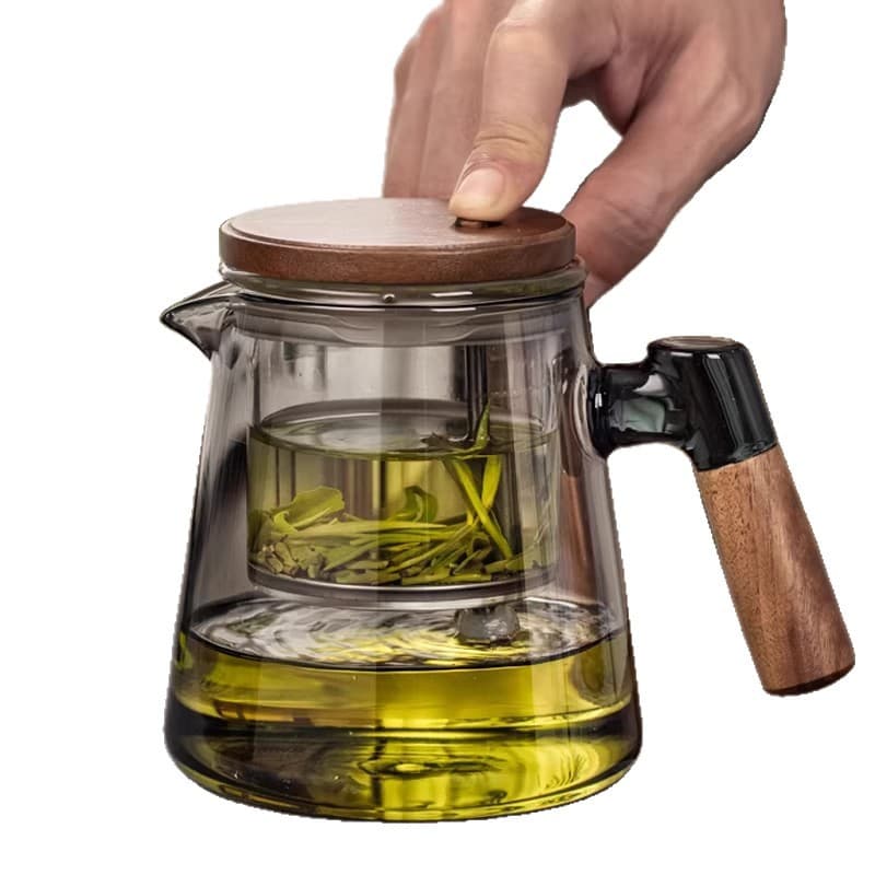Japanese-Style Premium Glass Teapot for Home Tea Brewing 2025 New Model with Tea-Water Separator and Infuser, Elegant Tea Set