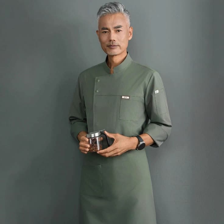 Chef Uniform Long Sleeve Men's Autumn High-End Hotel Restaurant Baking Kitchen Chef Suit Set Women's with Custom Printing