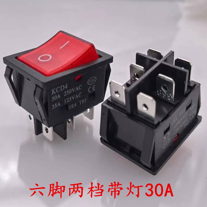 Rocker Switch KCD4 High Current 30A 35A 4-Pin 6-Pin 2-Position 3-Position with Light Welding Machine Switch