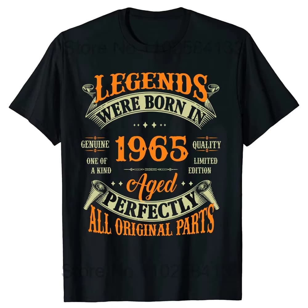 2025 Funny 60th Tee Vintage Legends Born in 1965 60 Years Old