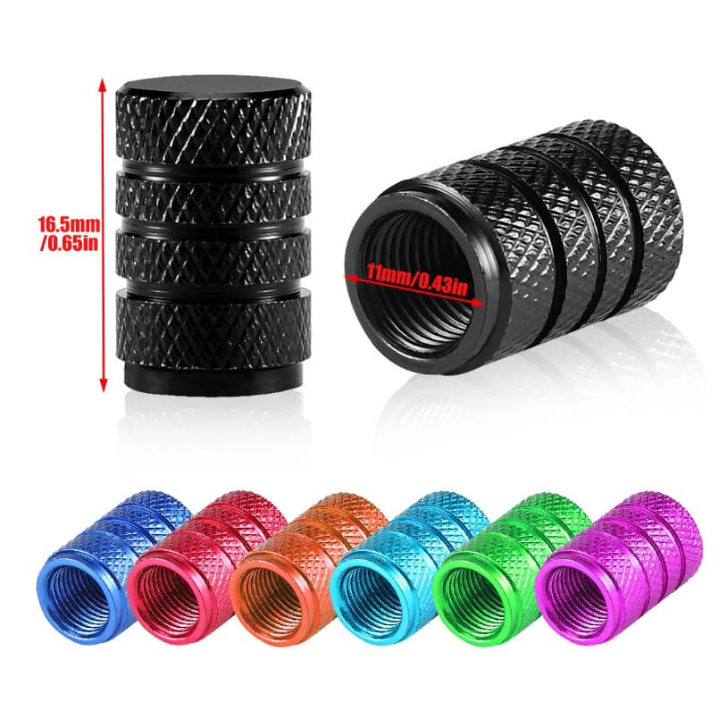 Bicycle Aluminum Alloy Colored American Knurled Valve Caps, Car Tire Valve Stem Caps, Sedan Dust Caps Copper