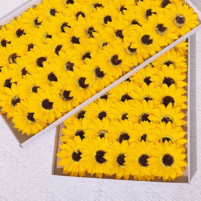 Graduation season sunflower head soap flower head scented soap flower head artificial flower sunflower DIY Teacher's Day bouquet cross-border