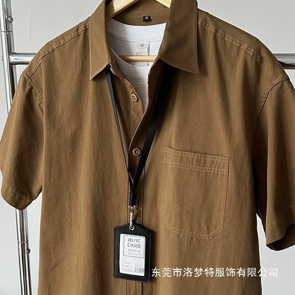 Cross-Border Maillard Retro Brown Workwear Short-Sleeved Shirt for Men, Summer Japanese Style Top, Loose Casual Shirt