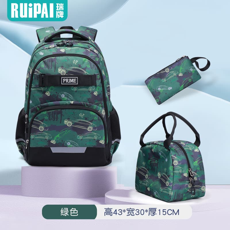 Amazon Kids Schoolbag Large Capacity Cartoon Dinosaur Elementary Student Lightweight Backpack 3-Piece Set