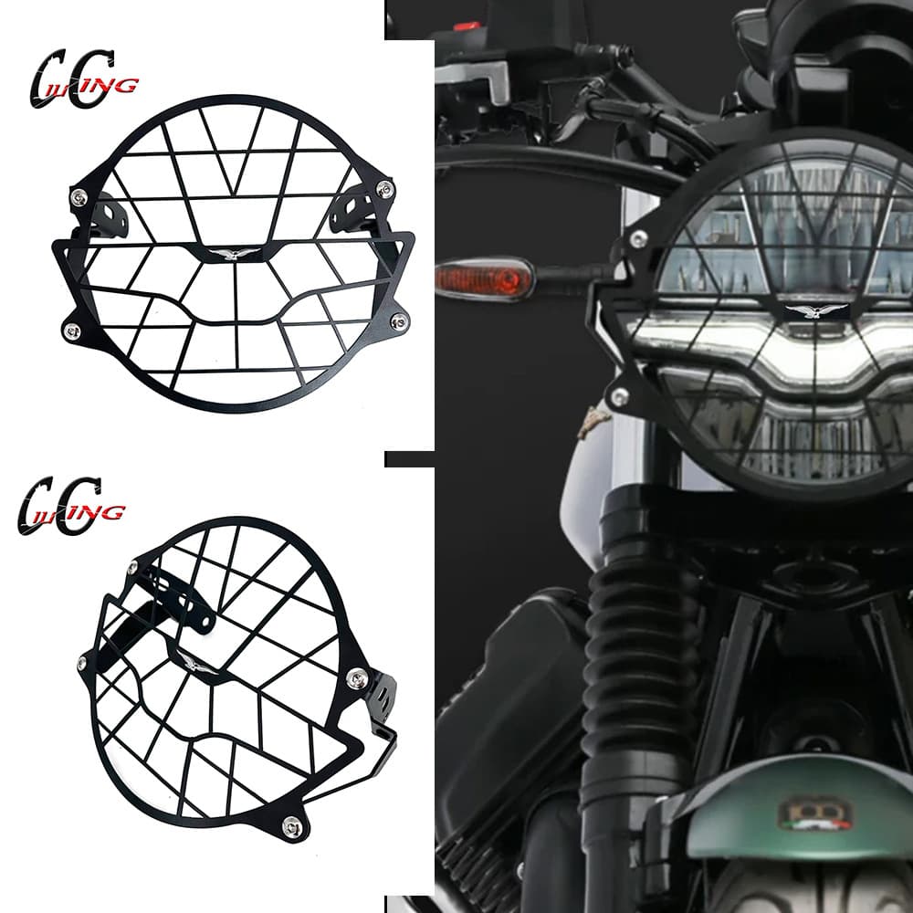 Motorcycle Stainless Steel Headlight Protection Cover for Moto Guzzi V7 Stone V9