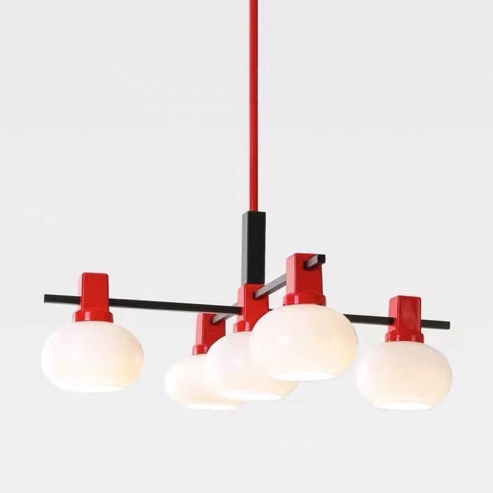 Dopamine Colored Glass Multi-Head Ceiling Light for Living Room, Children's Boy's and Girl's Room, Designer Stitched Color Pendant Light