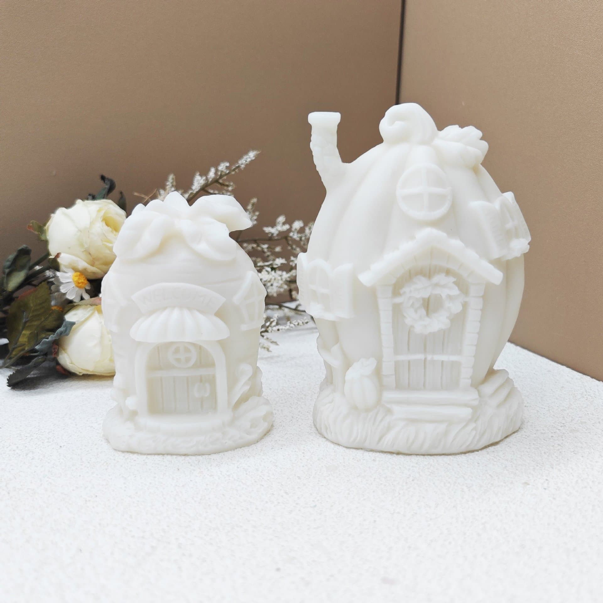 Creative Mold Silicone Mold Christmas House Plaster Ornament Mold Easter Halloween Candle Mold