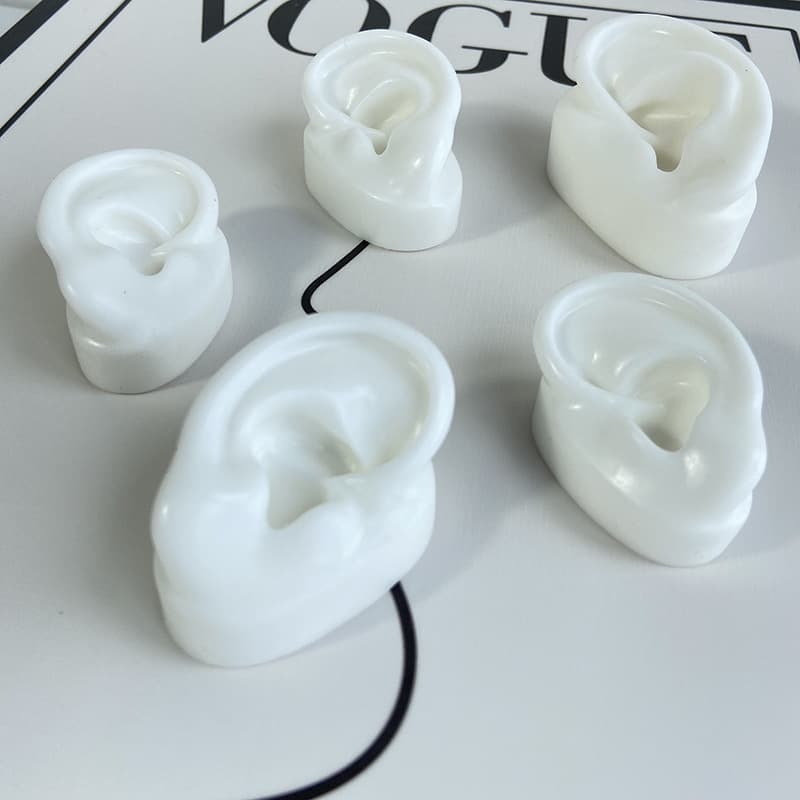 Cross-border soft silicone fake ears, simulated human ear studs, practice ear picking tools, silicone ear teaching and training models